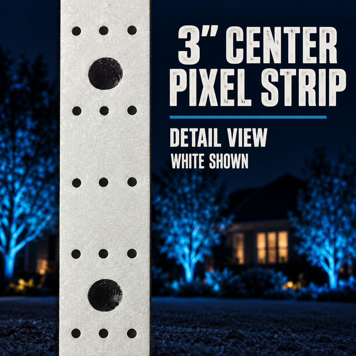 3″ CENTER PIXEL STRIP by Boscoyo Studio, exact product shown in a blue-lit evening yard