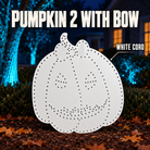 PUMPKIN 2 WITH BOW by Boscoyo Studio, exact product shown in a blue-lit evening yard