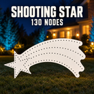 Boscoyo white Shooting Star coro prop with five-point star, three sweeping tails and130 original empty pixel holes.