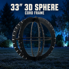 Boscoyo 33-inch 3D Sphere black coro frame, bare and unlit, with original slotted ribs and equatorial ring.