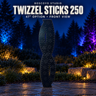 Boscoyo Studio Twizzel Sticks 250, 47-inch black coro front view, shown without pixels.