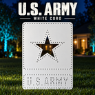 Boscoyo U.S. Army white coro prop with original star opening and pixel-hole lettering, unlit.