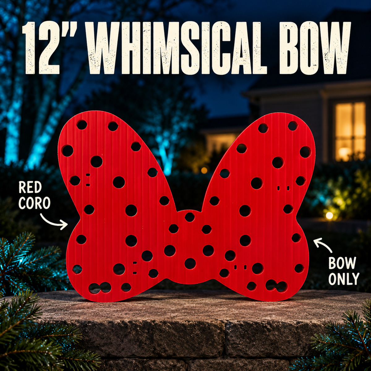 Boscoyo12-inch Whimsical Bow red coro, bow only