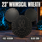 23″ WHIMSICAL WREATH by Boscoyo Studio, exact product shown in a blue-lit evening yard