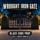 Boscoyo Wrought Iron Gate style black coro prop, left and right panels