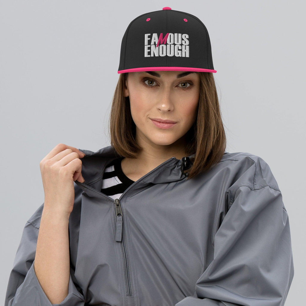 Famous Enough Pink Snapback Hat - Mattos Designs LLC