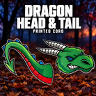 DayCorO Dragon Head and Tail printed coro panels, with their green and red printed artwork and pixel-hole layout shown unlit.