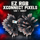 EZ RGB 12V 100-count xConnect bullet pixel string with clear pixel housings, black wire and original product tag.