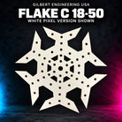 Gilbert Engineering USA Flake C 18-50 bare white coro prop, showing the original empty pixel holes and geometric cutouts.