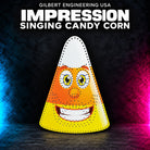 Gilbert Engineering USA IMPRESSION Singing Candy Corn printed coro prop, with the original white, orange and yellow artwork and empty pixel holes.