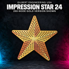 Gilbert Engineering USA IMPRESSION Star 24, 250-node gold printed coro version shown with empty pixel holes.