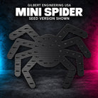 Gilbert Engineering USA Mini Spider bare black coro prop, seed-pixel version with the original narrow slots and eight legs.