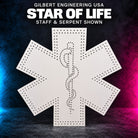 Gilbert Engineering USA Star of Life bare white coro, staff and serpent version shown with the original empty pixel-hole layout.