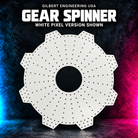 Gilbert Engineering USA Gear Spinner; bare white coroplast pixel version with empty unlit holes.