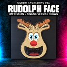 Gilbert Engineering USA RUDOLPH FACE, impression • singing version shown. Original unlit printed coro product photograph.