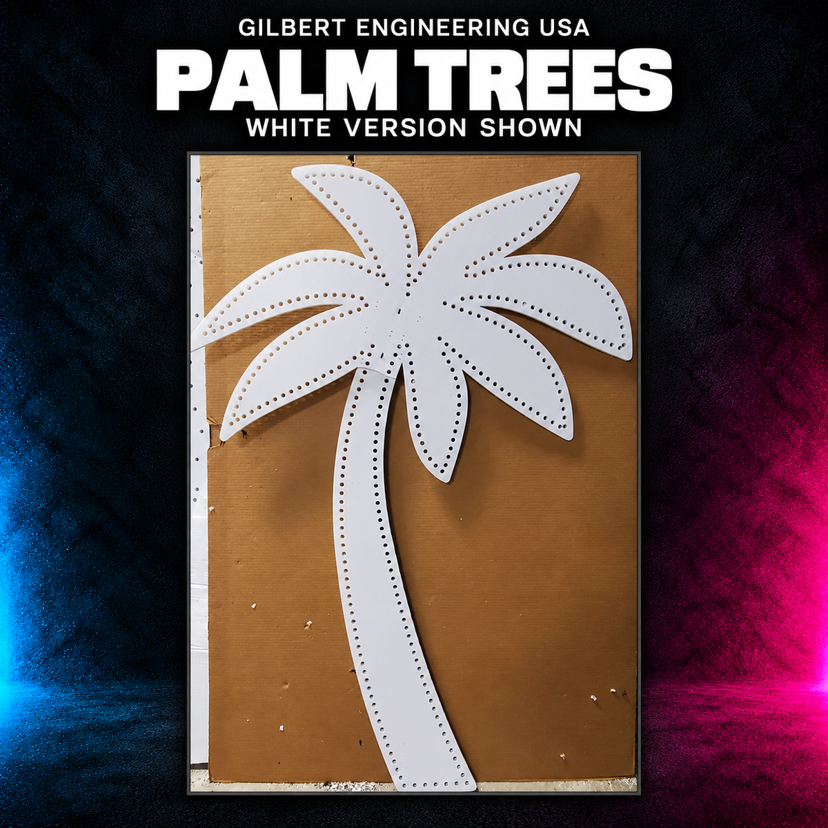 Gilbert Engineering USA Palm Trees, white version shown. Original product photograph.