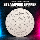 Gilbert Engineering USA Steampunk Spinner; white pixel version shown, bare unlit coroplast with empty pixel holes.