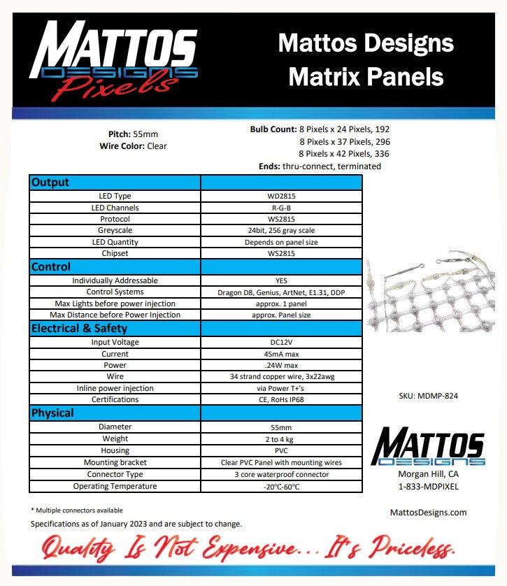 12v Matrix Panels - Mattos Designs LLC