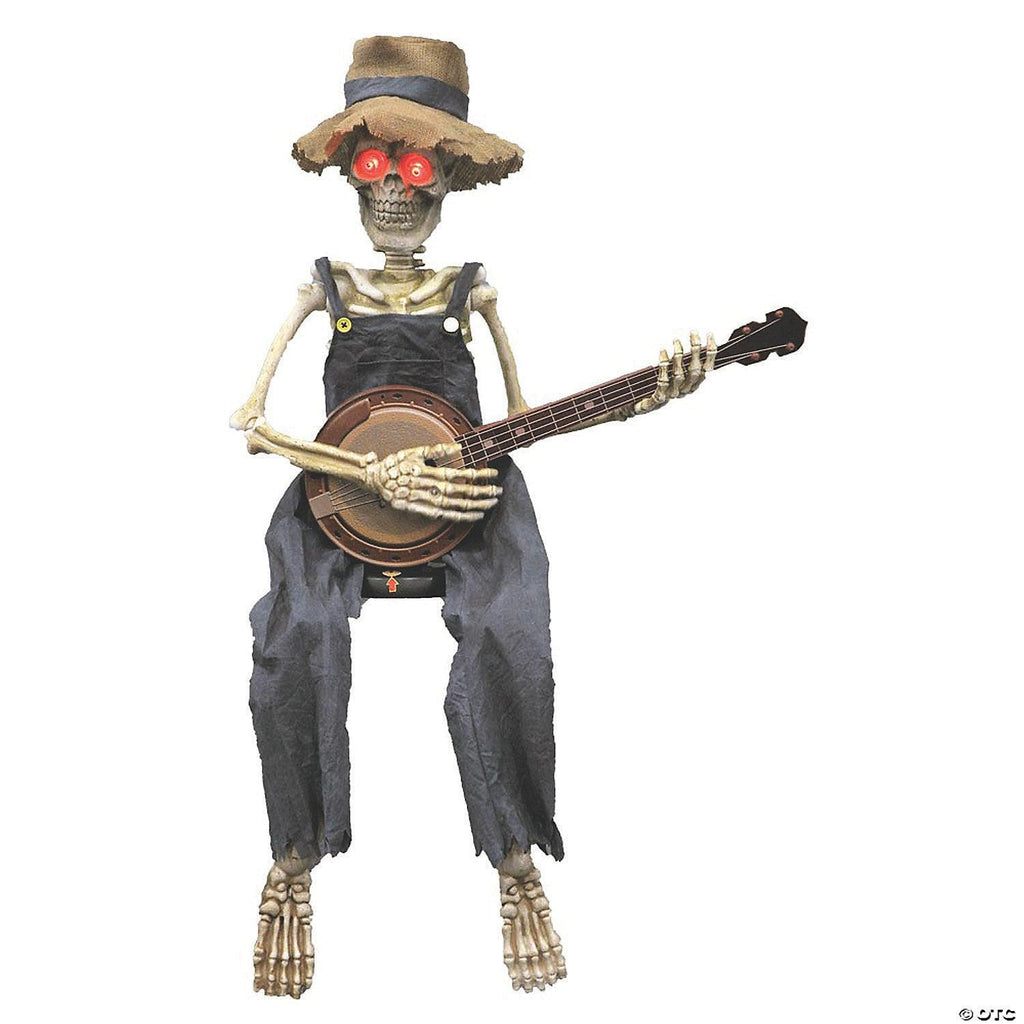 Skeleton Playing Banjo Animated Halloween Decoration - Mattos Designs LLC