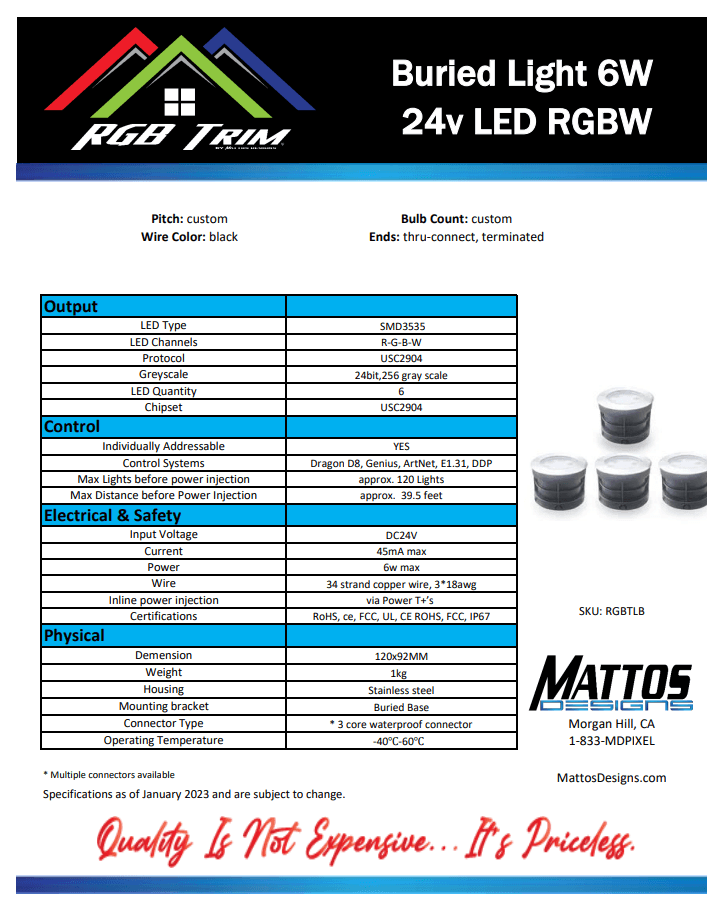 RGB Trim™ Landscape Buried Light - Mattos Designs LLC