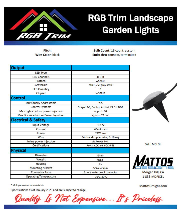 RGB Trim™ Landscape Garden Lights - Mattos Designs LLC