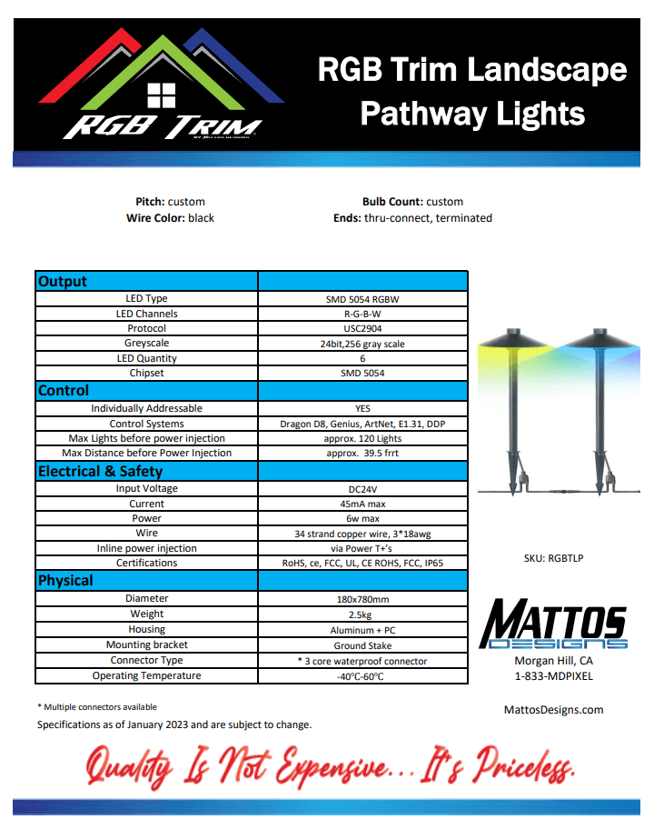 RGB Trim™ Landscape Pathway Lights - Mattos Designs LLC