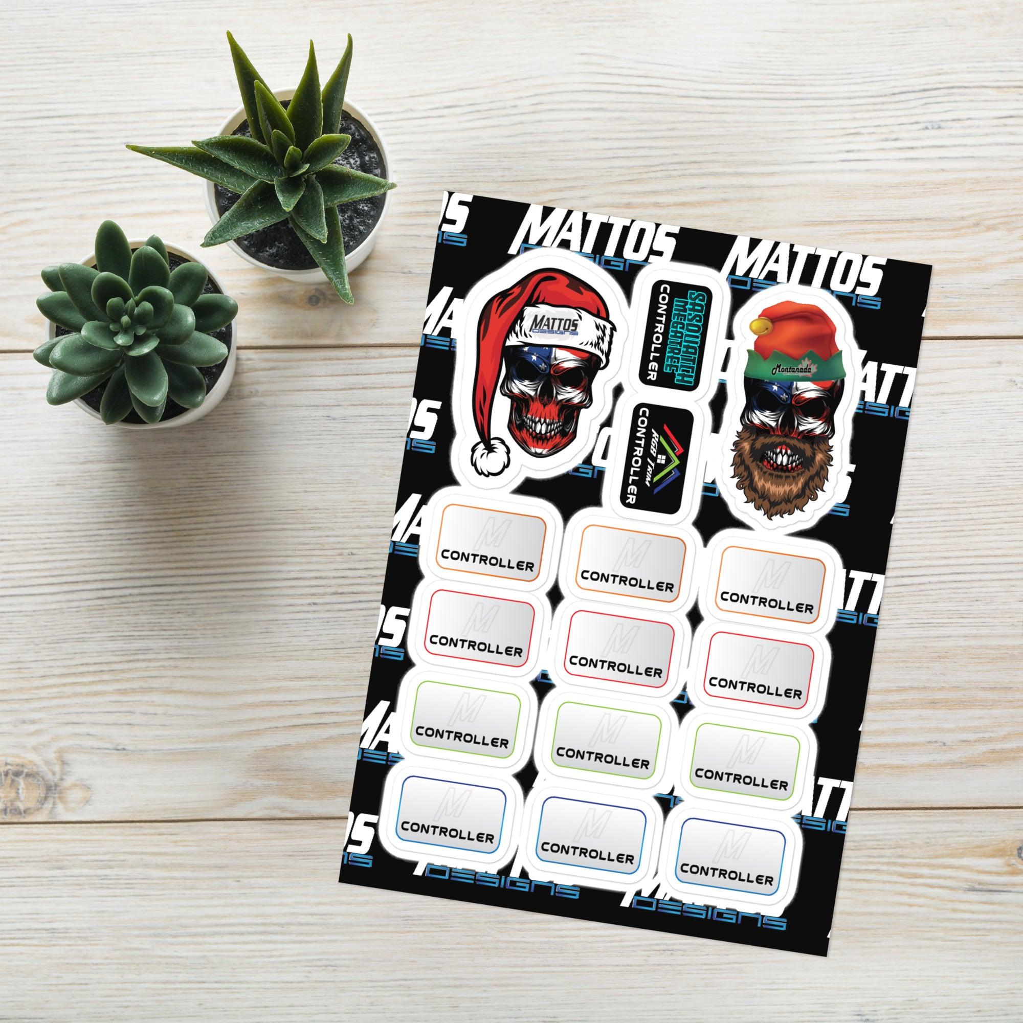 Controller Tags Sticker sheet - Mattos Designs LLC